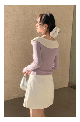 Doll bow sweater Top