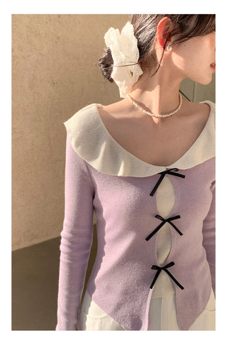 Doll bow sweater Top