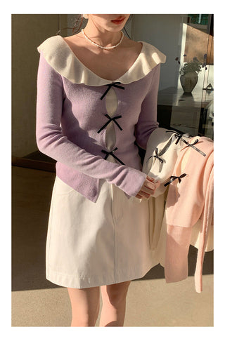 Doll bow sweater Top