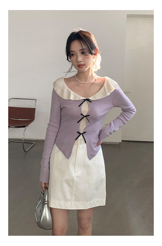 Doll bow sweater Top
