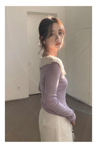 Doll bow sweater Top