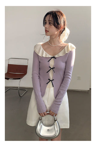 Doll bow sweater Top