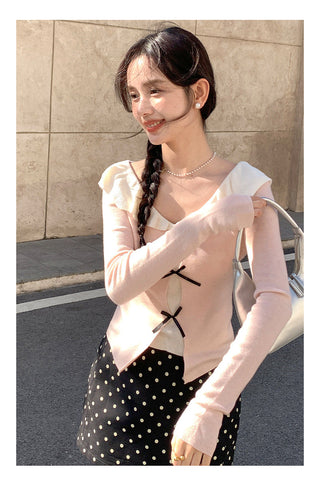 Doll bow sweater Top