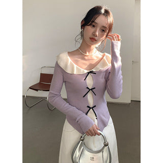 Doll bow sweater Top