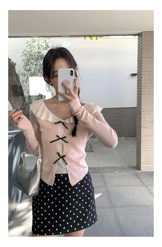 Doll bow sweater Top