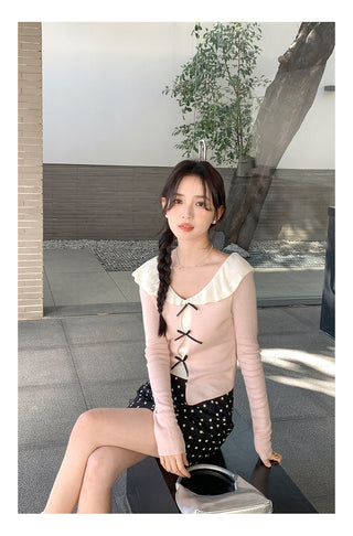 Doll bow sweater Top