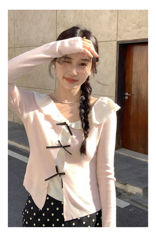 Doll bow sweater Top