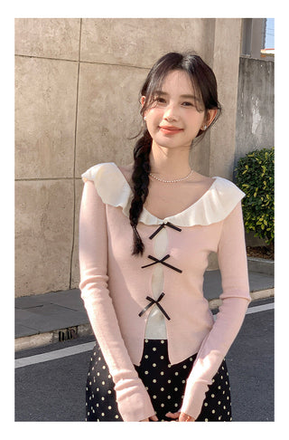 Doll bow sweater Top