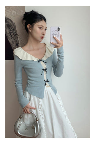 Doll bow sweater Top