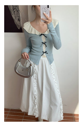 Doll bow sweater Top