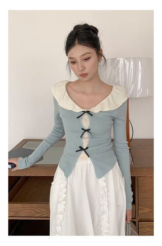 Doll bow sweater Top