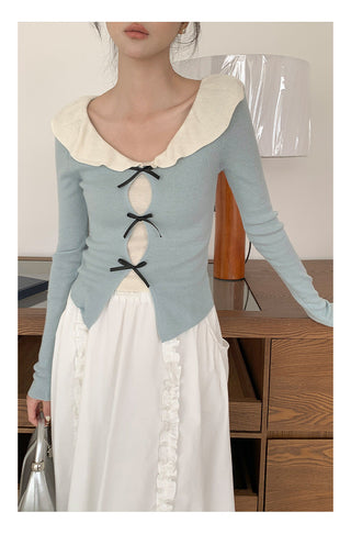 Doll bow sweater Top