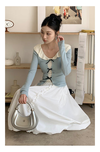 Doll bow sweater Top