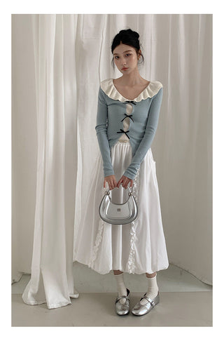 Doll bow sweater Top