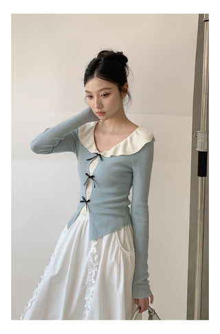 Doll bow sweater Top