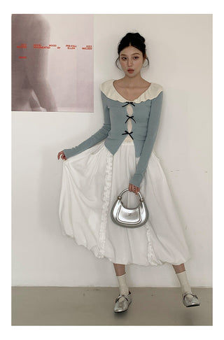 Doll bow sweater Top