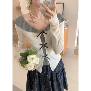Doll bow sweater Top