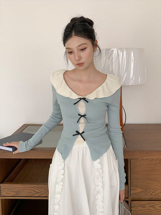 Doll bow sweater Top