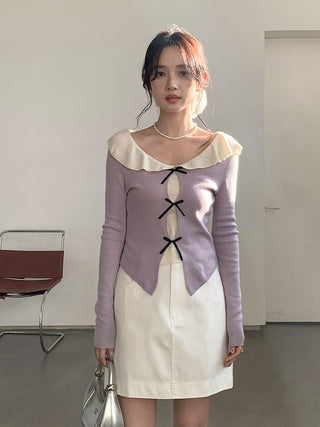 Doll bow sweater Top