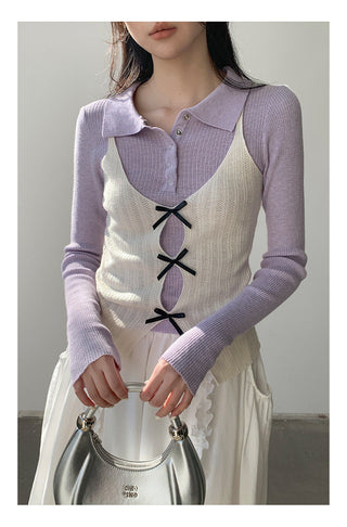 Sweet bow knit Top