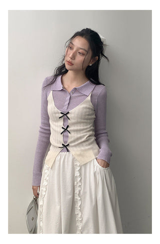 Sweet bow knit Top