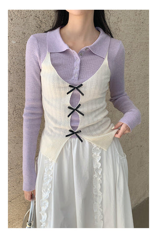Sweet bow knit Top