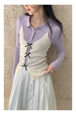 Sweet bow knit Top