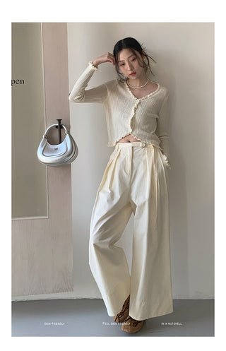 Wide-leg suit pants