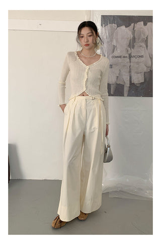 Wide-leg suit pants