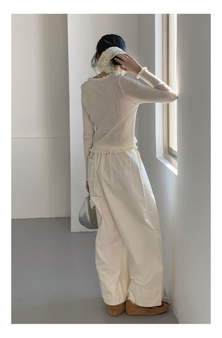 Wide-leg suit pants