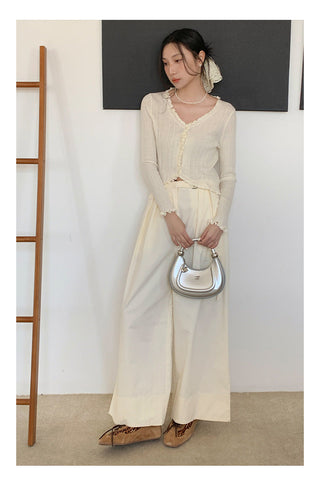 Wide-leg suit pants