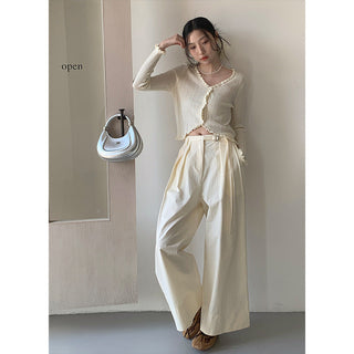 Wide-leg suit pants