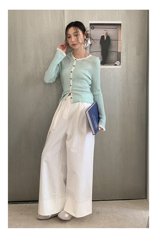 Wide-leg suit pants