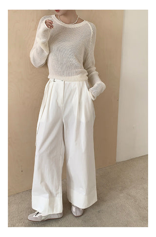 Wide-leg suit pants