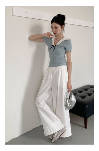 Wide-leg suit pants