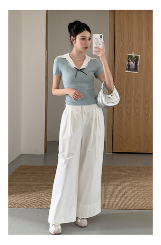 Wide-leg suit pants
