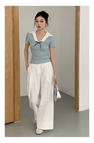 Wide-leg suit pants