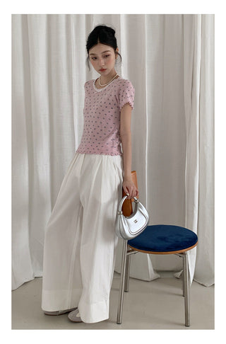 Wide-leg suit pants