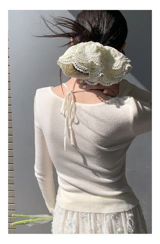 Lace halter sweater Top