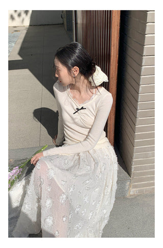 Lace halter sweater Top