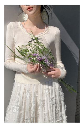 Lace halter sweater Top