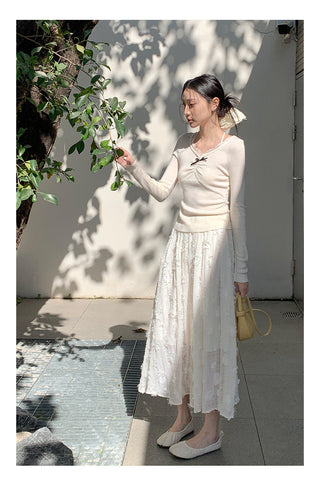 Lace halter sweater Top