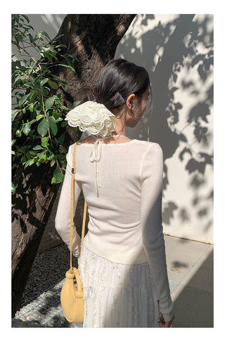 Lace halter sweater Top