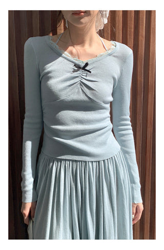 Lace halter sweater Top