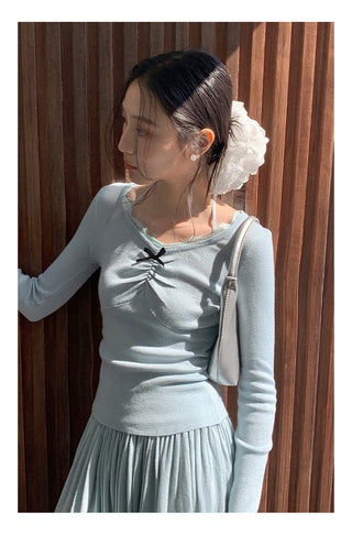 Lace halter sweater Top