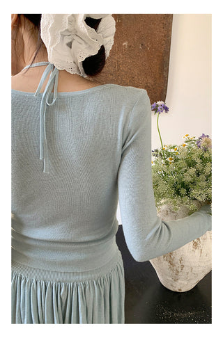 Lace halter sweater Top