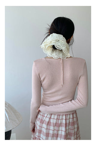 Lace halter sweater Top