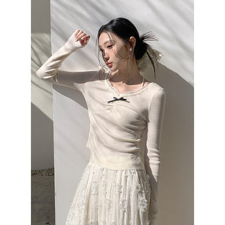 Lace halter sweater Top