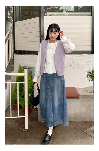 Wool sleeveless vest