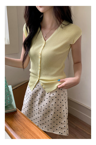 Polka  A-line Short Skirt